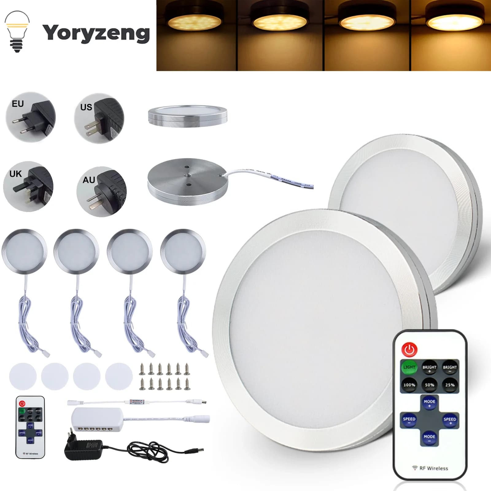 Sotto l'armadio Luci notturne a LED Vetrina Lampada da armadio Telecomando per la decorazione dell'armadio del guardaroba della vetrina della cucina di casa
