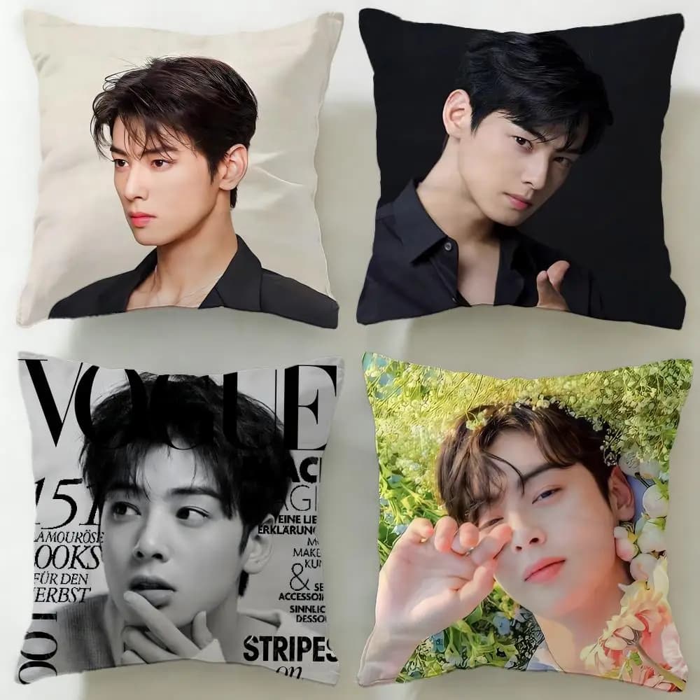 Popolare federa per cuscino con l'attore Cha Eun Woo, morbida e facile da lavare, versatile per divano, letto, viaggi e ufficio