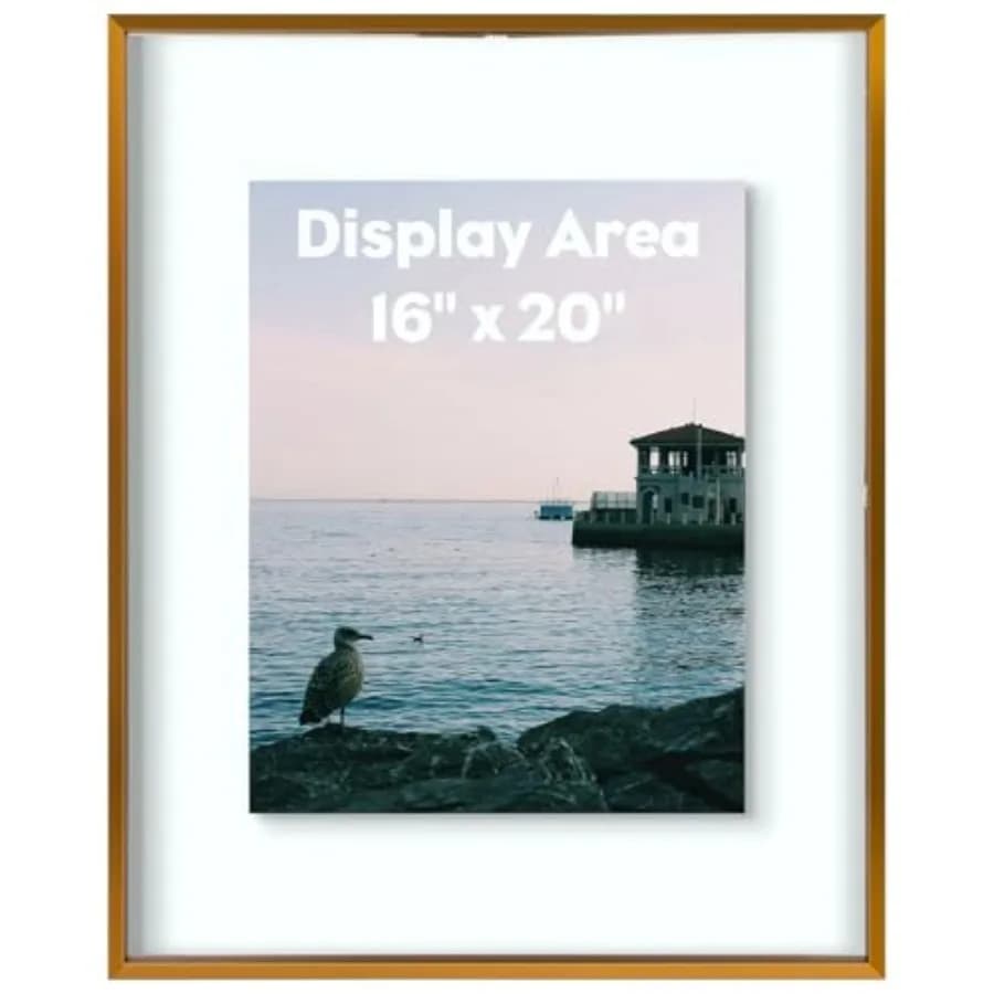 Cornice Flottante in Alluminio con Vetro Trasparente per Esposizione di Foto di Qualsiasi Dimensione, Decorazione da Parete per Casa e Galleria, Esposizione Orizzontale