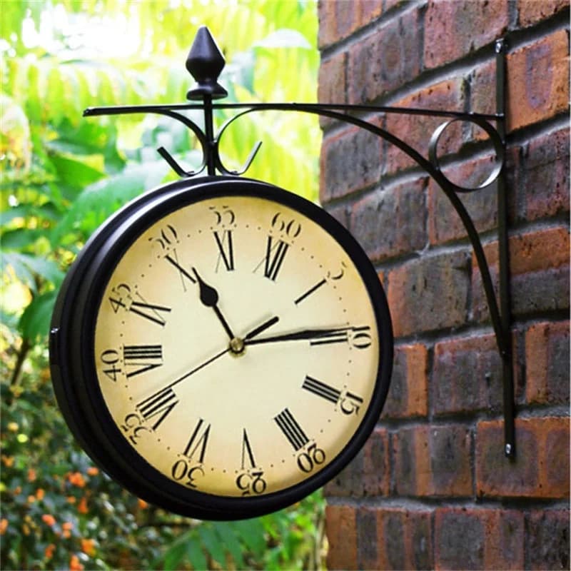 Orologio da parete di grandi dimensioni dal Design moderno a doppia faccia in stile europeo orologi classici creativi orologi al quarzo monocromatici orologi di moda