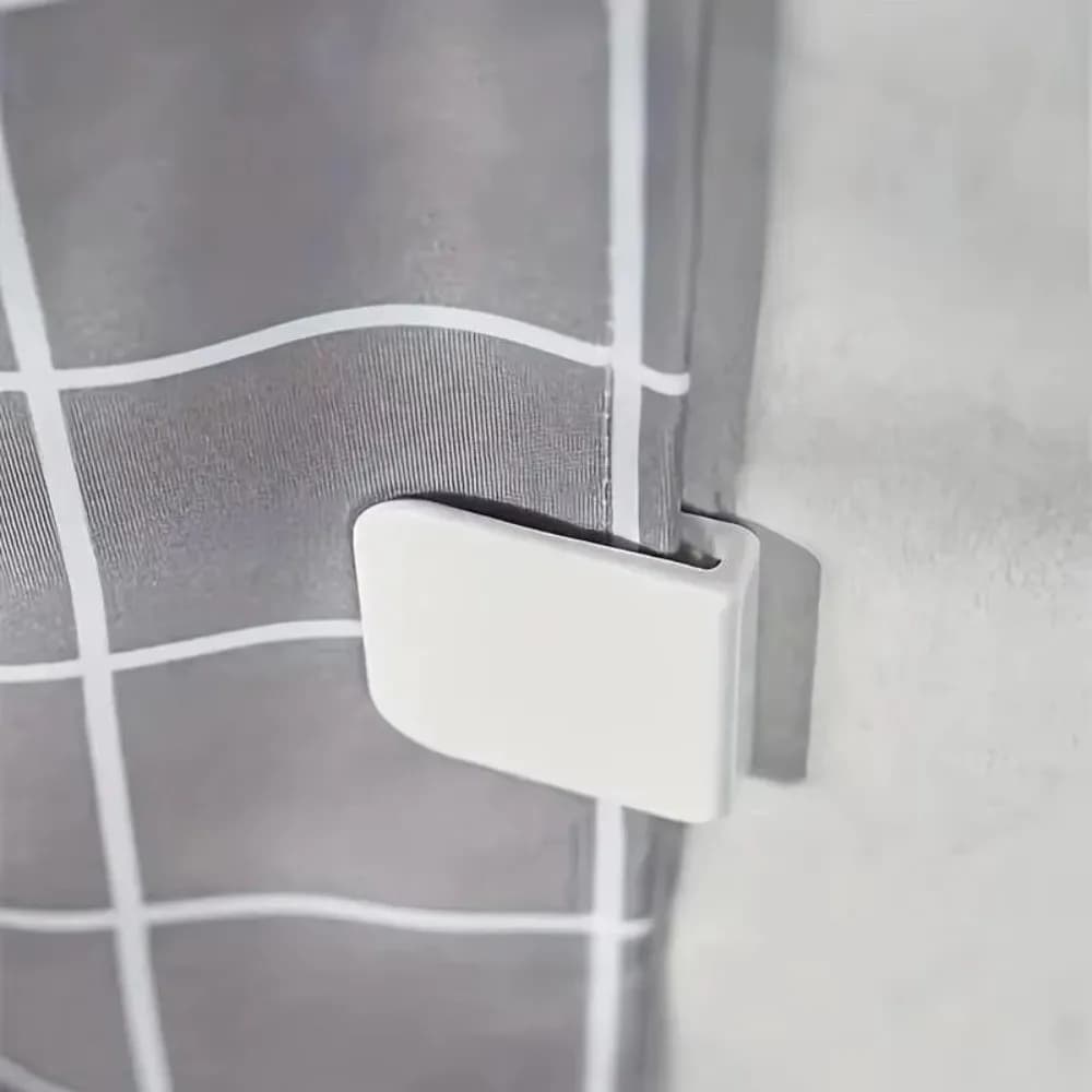 4Pcs New Transparent Shower Curtain Clips ABS Windproof Wind Fixed Hook Splash Self Adhesive Curtain Holders Bathroom
