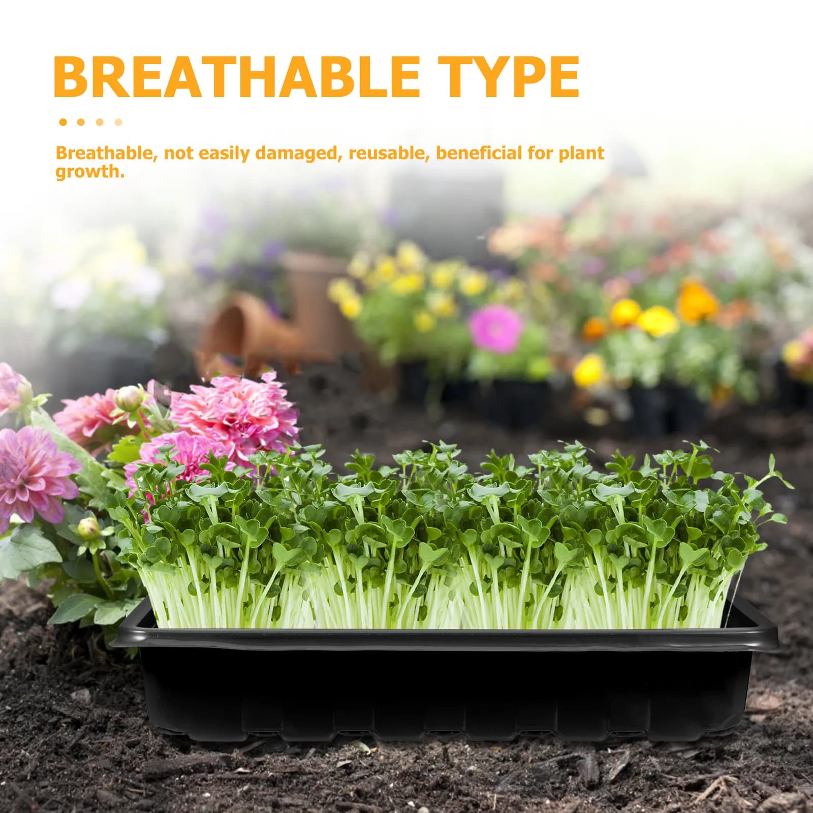 Indoor Breathable Seedling Tray Large Size Seed Starting Tray Garden Plant Growing Container Flower Seed Sprouter Nursery Supply