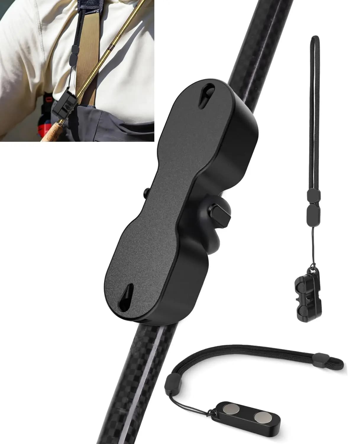 Magnetic Fishing Candle Holder with Passfilo and Esche Door, Quick Hook Support for Vest, Backpack and Waders