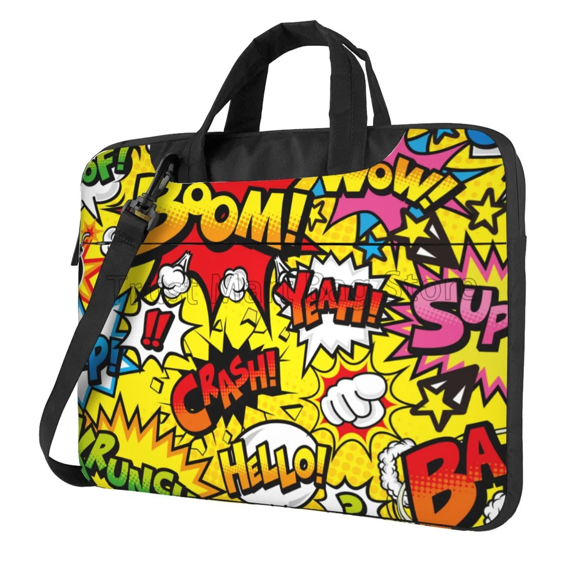 Collezione di fumetti americani borsa per Laptop Pop Art custodia per Laptop grande borsa per Computer per viaggi d'affari in ufficio adatta a 13 14 15.6 pollici