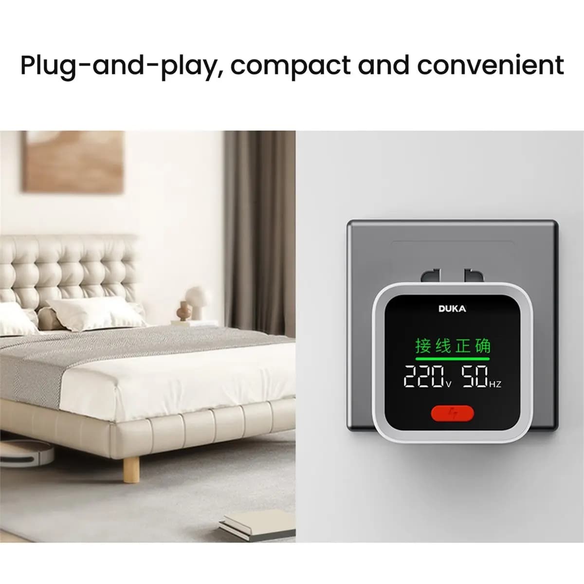 【COUNTDOWN DEAL】 DUKA ATuMan ST2 Socket Tester Smart Socket Detector with LCD Backlit Display Plug Tester Breaker Finder EU Plug