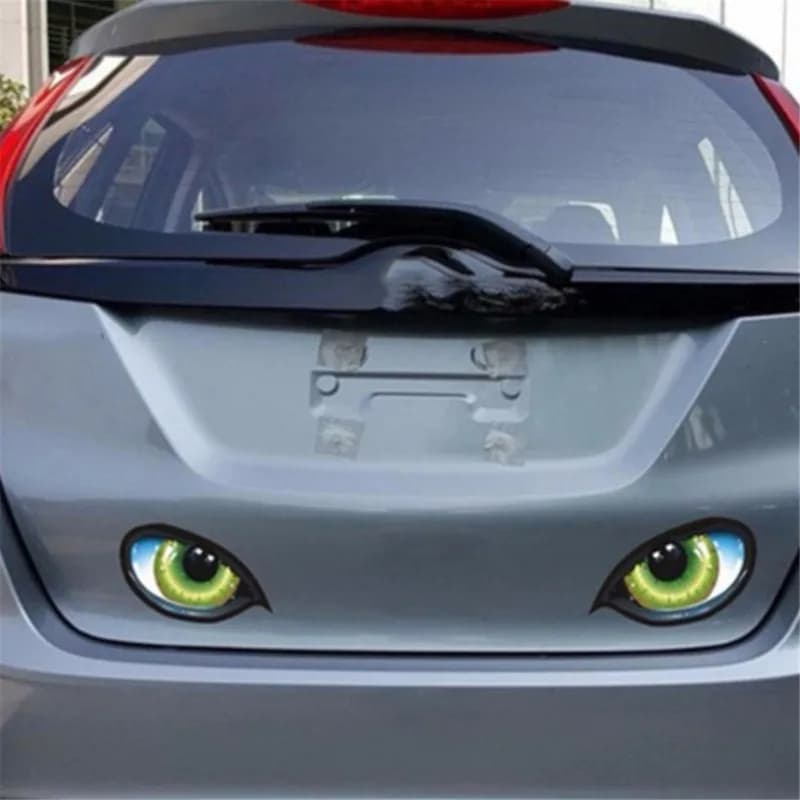 2/4 Pieces Car Stickers 3D Reflective Cat Eyes, Creative Stickers for Mirror Retrovisor, Universal Decalcomanie Shape Eyes