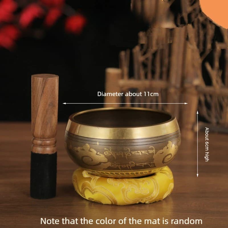 11cm Nepal Singing Bowl Handmade Meditation Sound Healing Tibetan Buddha Chanting Bowl for Mindfulness Yoga Relaxation