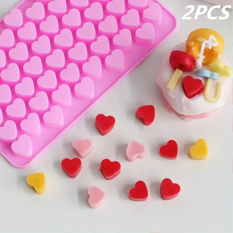 Stampo in Silicone a Forma di Cuore per Sapone, Crayon, Cubetti di Ghiaccio, Caramelle, Cioccolato, Riutilizzabile, per Torte e Pasticceria, Accessori da Cucina (1/2/4/6 Pezzi)