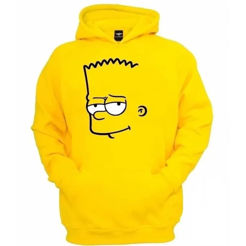 Fashionable and Personalized Smiling Face Print Simpson's Trendy Pattern Men's and Women's Hooded Children's Hoodie