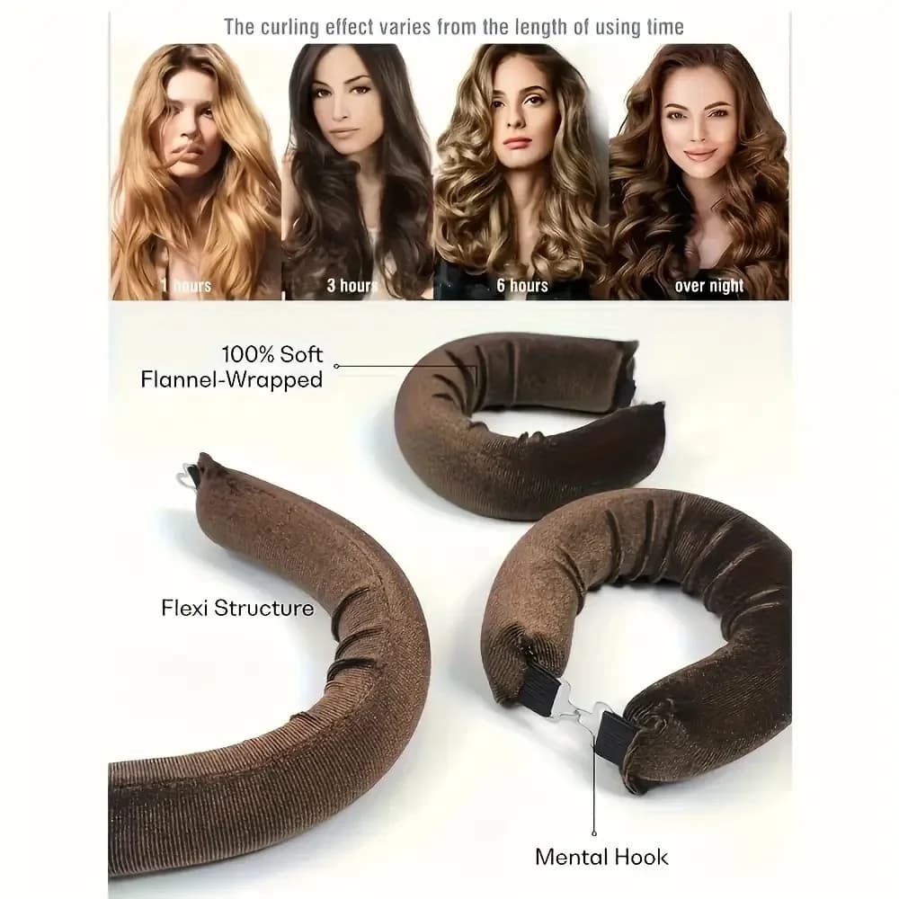 No Heat Hair Curlers Lazy Foam Heatless Hair Curling Rods Soft Hair Rollers Sleeping Hair Styling Tool Long Hair DIY Hairstyle