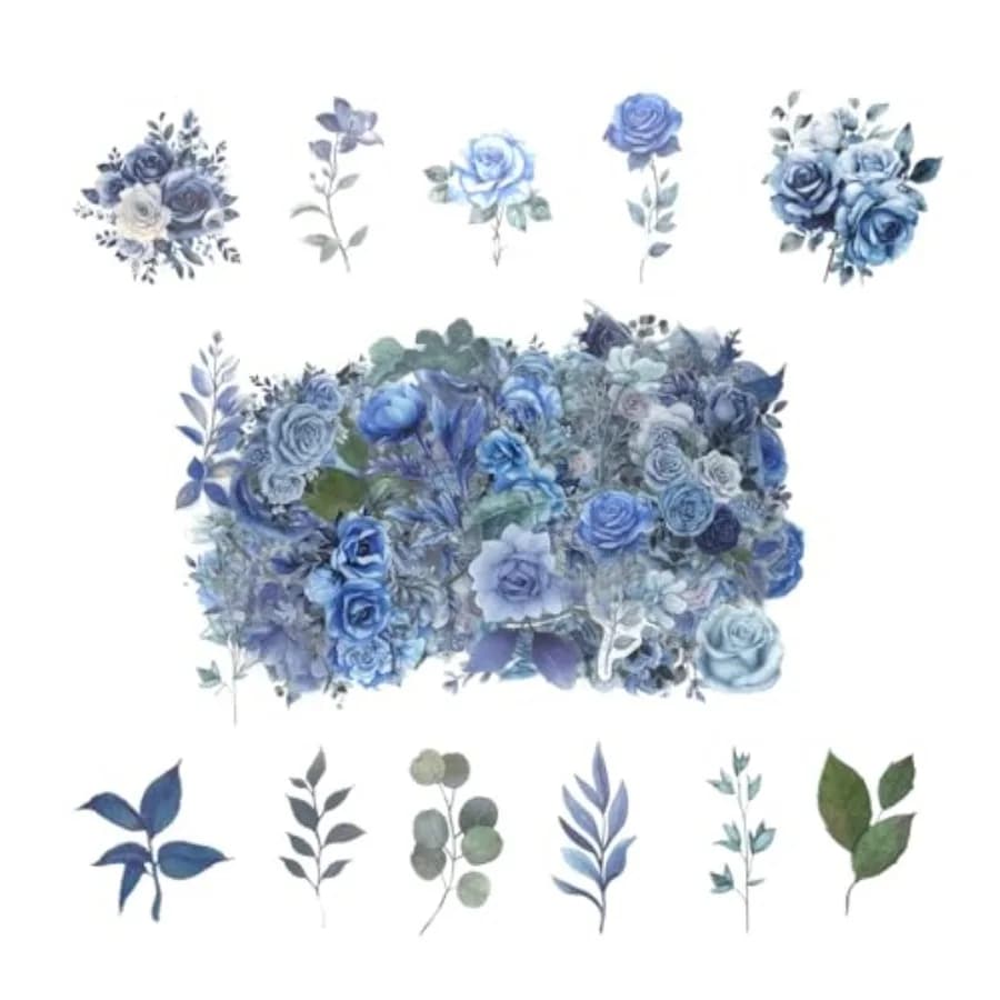 100 Pcs Flower Stickers, flower Stickers for Scrapbooking Junk Journal Card Making Collage Notebook Diary Planner Letter Envelo