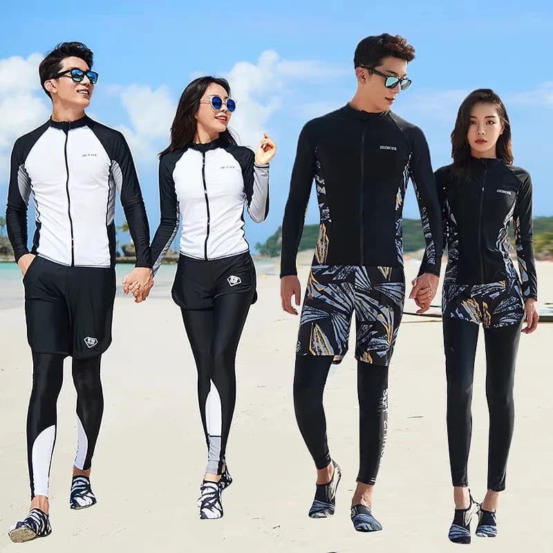 Costume da Immersione a Maniche Lunghe per Donna, Costume da Surf e Nuoto per Coppie, Costume da Snorkeling ad Asciugatura Rapida, Costume Anti Meduse in Nylon per Immersioni