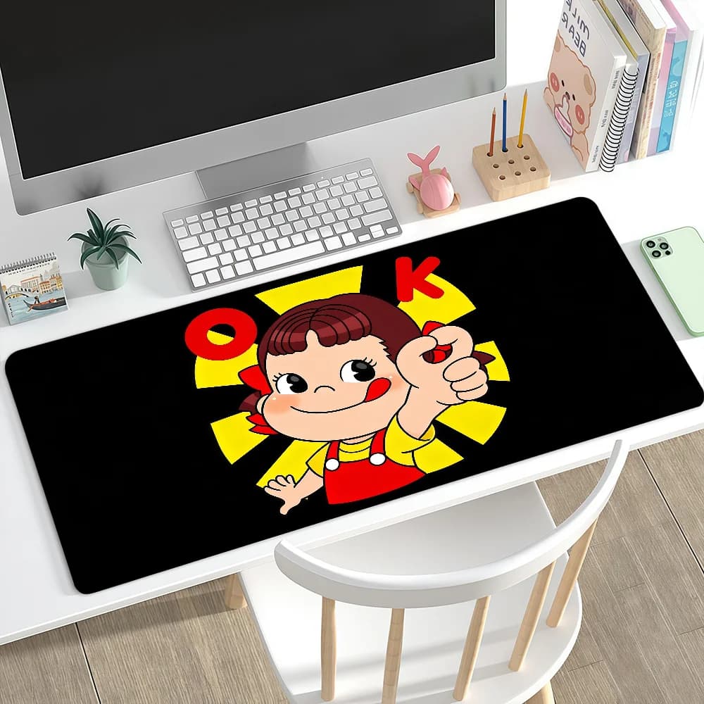 Cartoon F-Fujlya P-Peko-chan Mouse Pad Large Non-slip Lockedge Desktop Computer Desk Mat Keyboard MousePad Office Gamer Student
