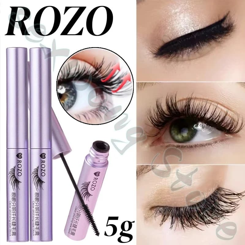 Base mascara ROZO con crema lunga riccia e spessa, non sbavata liscia, naturale, duratura, fissa rapida tridimensionale trasparente