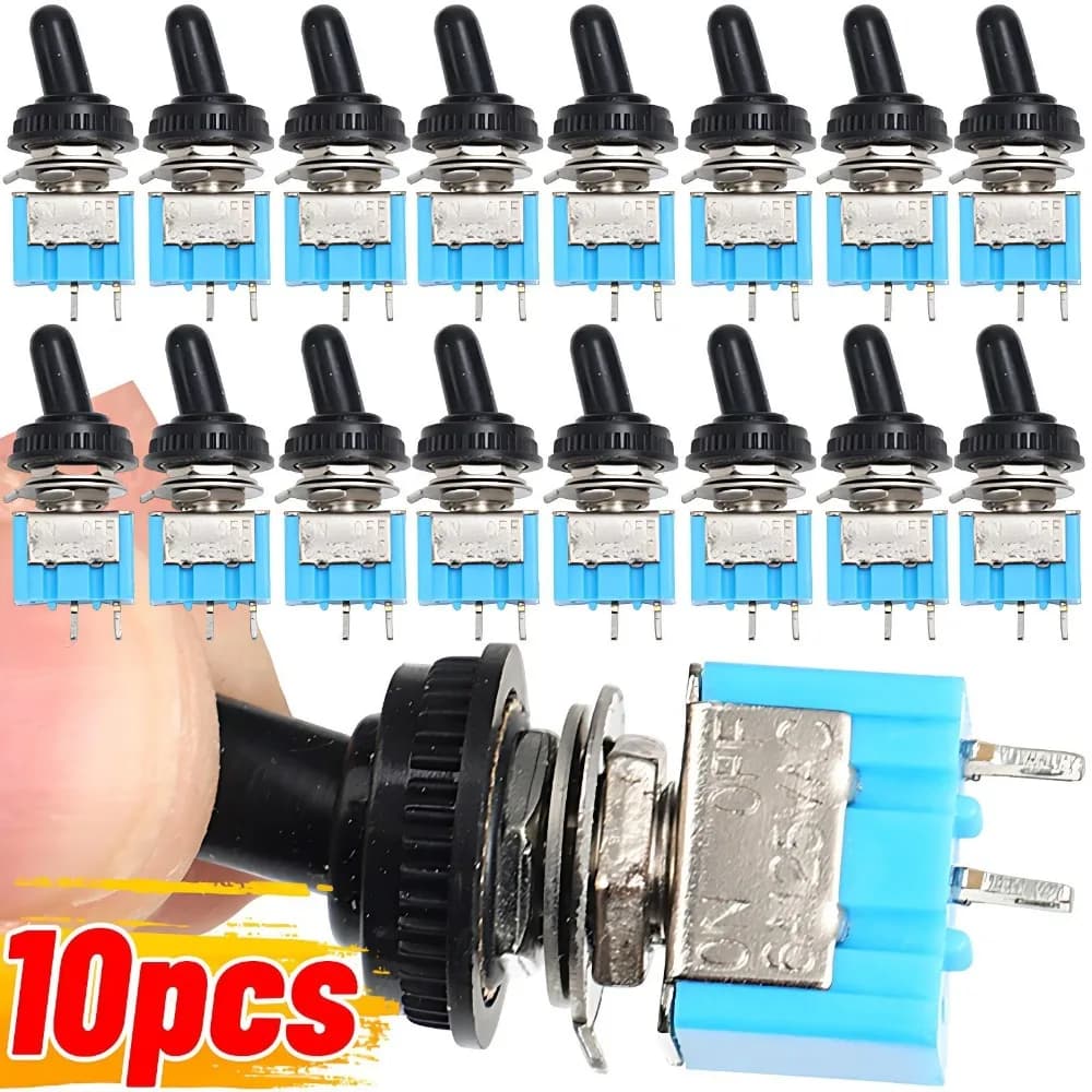 Mini interruttore a levetta tappo impermeabile 2 pin 2 posizioni SPST ON OFF controller di bloccaggio per cruscotto camion moto marino barca auto