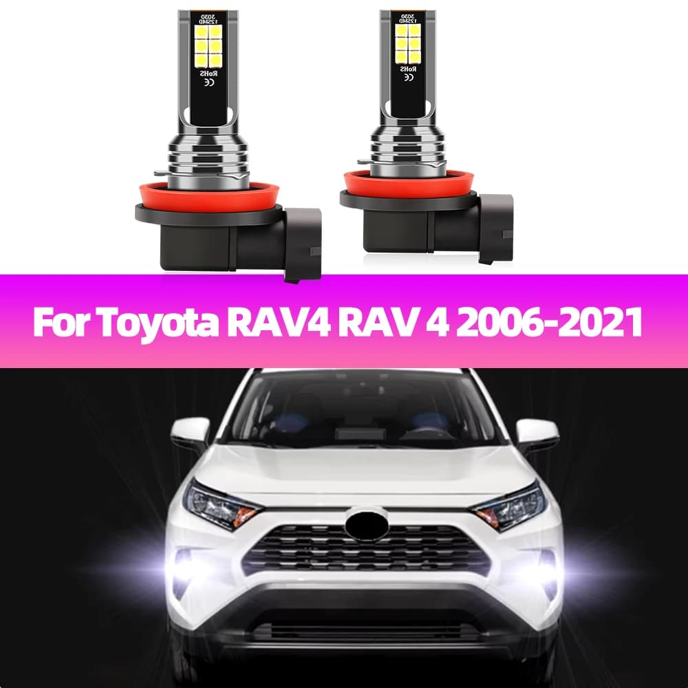 2 pezzi LED fendinebbia lampadine per Toyota RAV4 RAV 4 2006-2018 2019 2020 2021 bianco 6000K auto fendinebbia anteriore lampadina 3030SMD