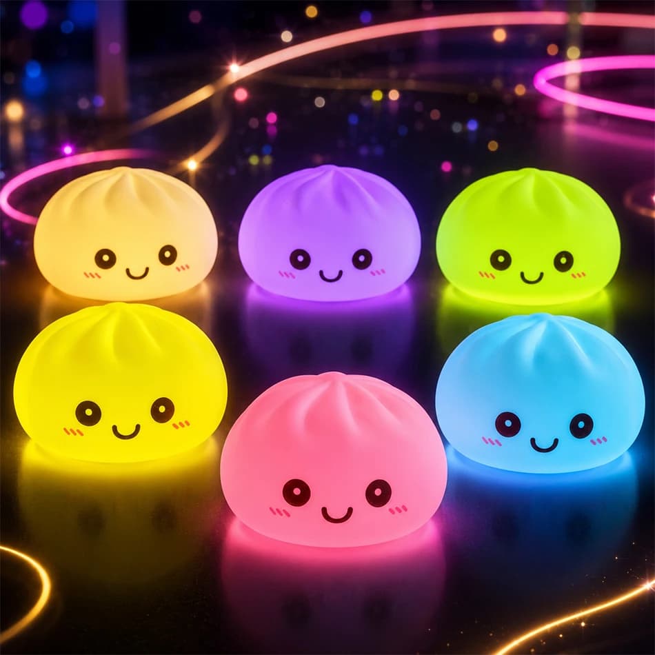 Nuove Luci Notturne a Forma di Raviolo, Ornamento da Scrivania Luminoso, Scatola per Ravioli Luminosa, Luci Kawaii a Forma di Raviolo, Regali