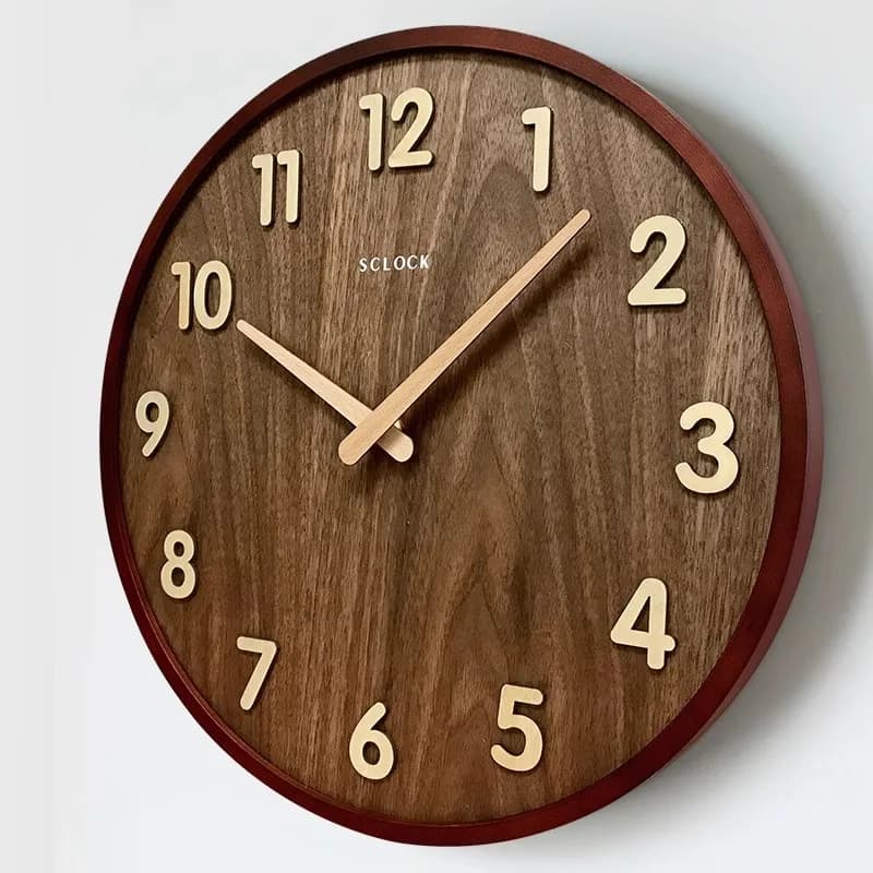 Nuovo orologio da parete in stile cinese, soggiorno silenzioso, grande orologio da parete decorativo in legno semplice in stile giapponese, orologio al quarzo moderno