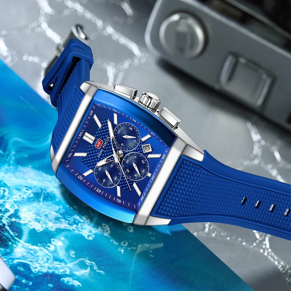 New Business Quartz Watch for Men Date 24 Hours Display Sports Mens Watches Top Brand Silicone Band MINI FOCUS Wristwatches 0628