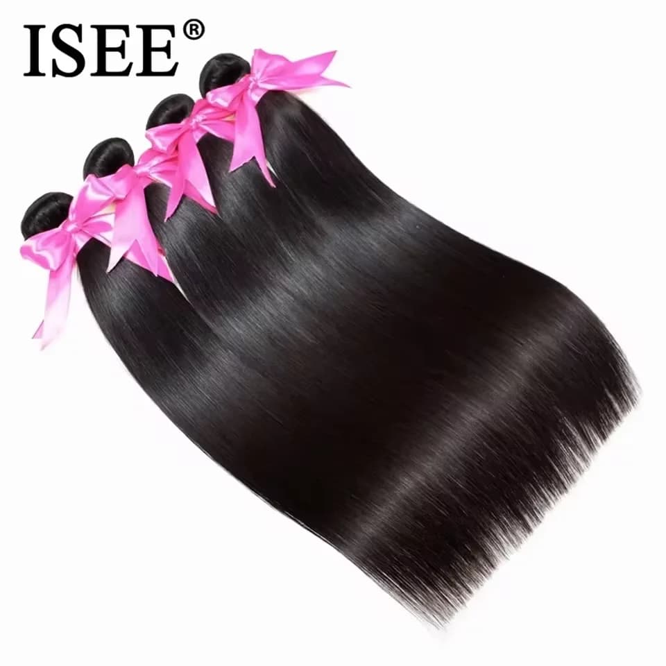 Brazilian smooth hair tesses raw hair bundles of human hair 100% extension of smooth hair natural color 1 ISEE hair bundle