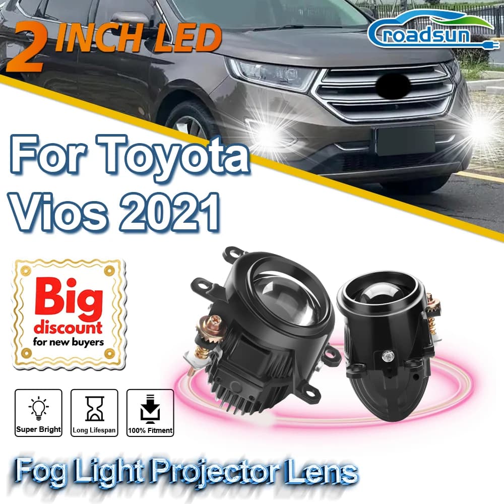 ROADSUN 2.0 Pollici Bi LED Mini PTF Fendinebbia Proiettore Lente di Montaggio LED Fendinebbia Fiala Accessori Auto Per Toyota Vios 2021