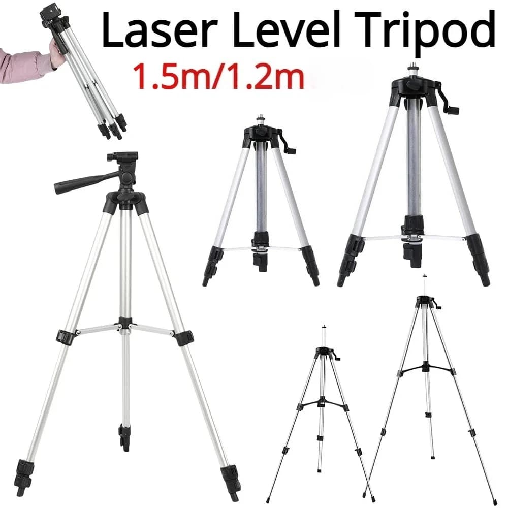 Treppiede per Livella Laser 1.2/1.5m, Supporto Regolabile in Altezza, Treppiede Estensibile in Lega di Alluminio