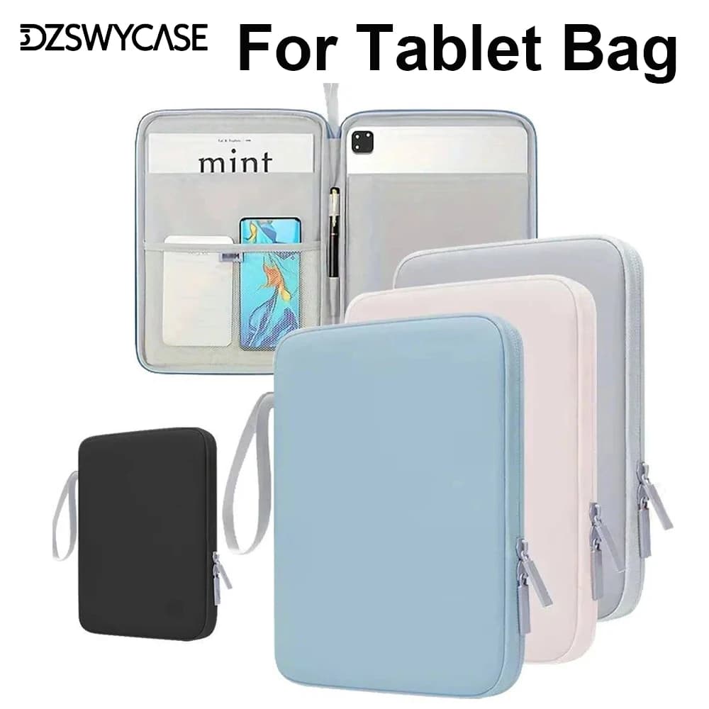 Borsa a tracolla per tablet 11/13 pollici, custodia impermeabile antiurto multi-tasche per iPad Pro Air Samsung Xiaomi Lenovo