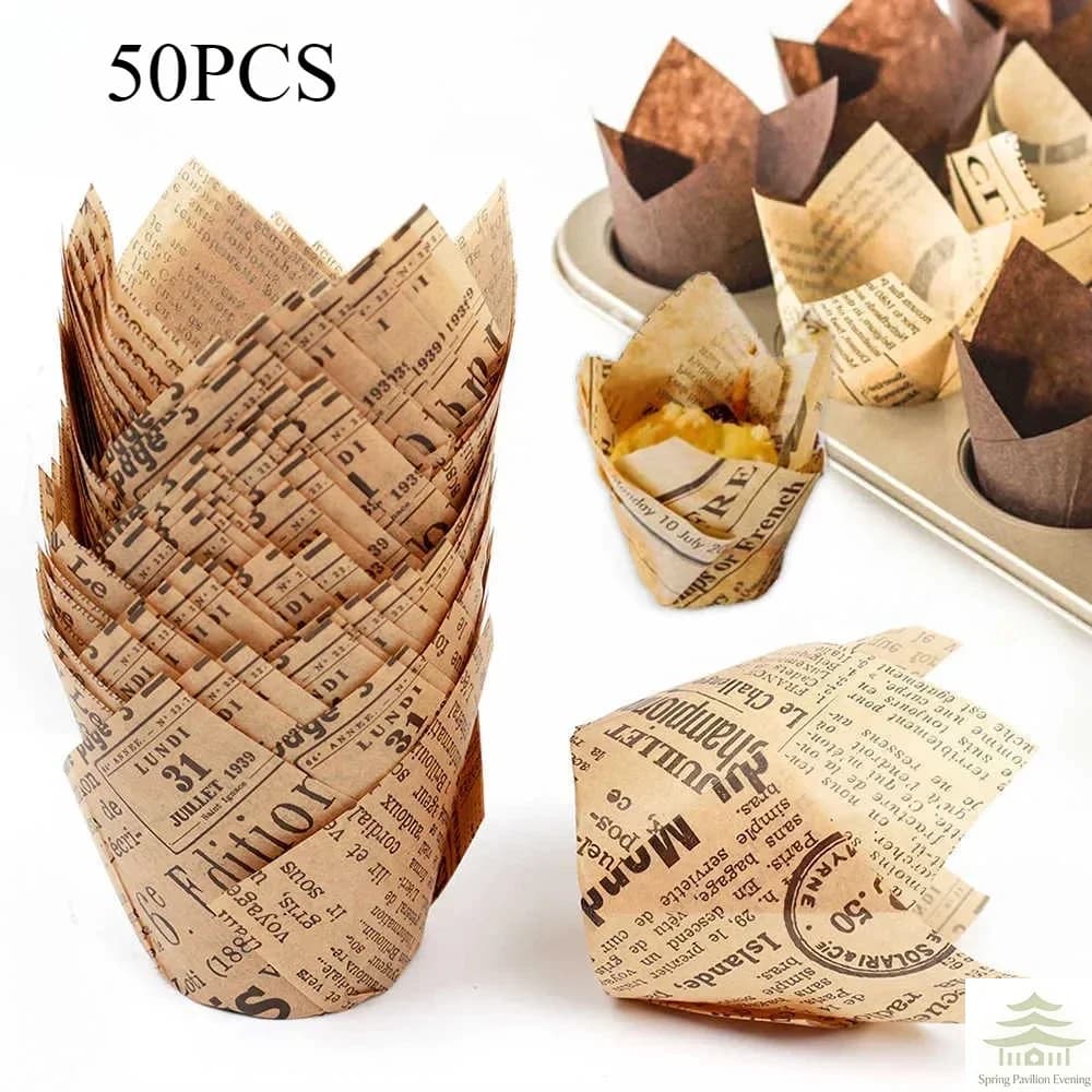 50 Pieces Stamps for Cupcake Style Newspaper, Cupcake Cards, Cupcake Card Prints, Oven Tools for Weddings and Birthday Partys
