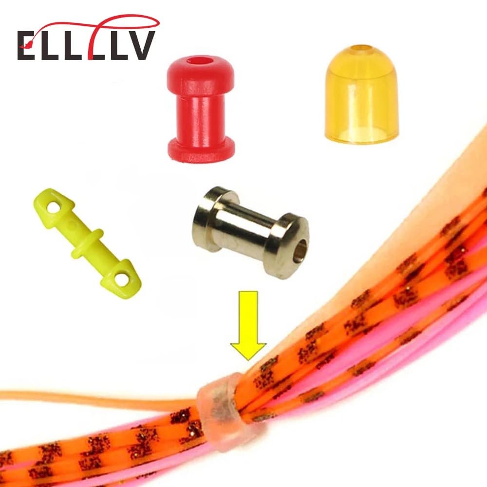 50PCS di Rame/Scivolo di Plastica Parti di Acqua Salata Attrezzature Per la Pesca Snapper Gonne e Gomma Tie Mule Manutenzione Forniture 4 Tipi