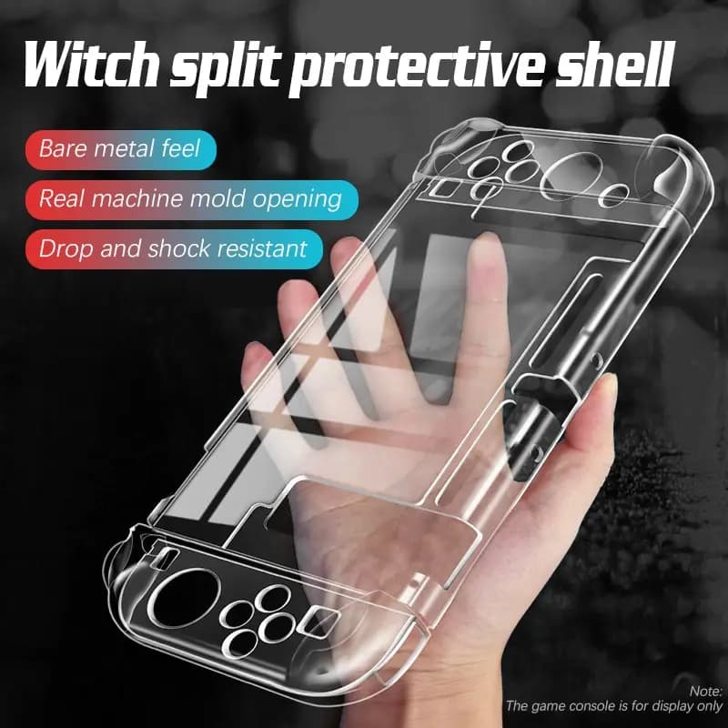 Adatto per Nintendo Switch Custodia protettiva per PC ad alta trasparenza Maniglia per console di gioco Confezione completa Protettiva divisa ultra sottile