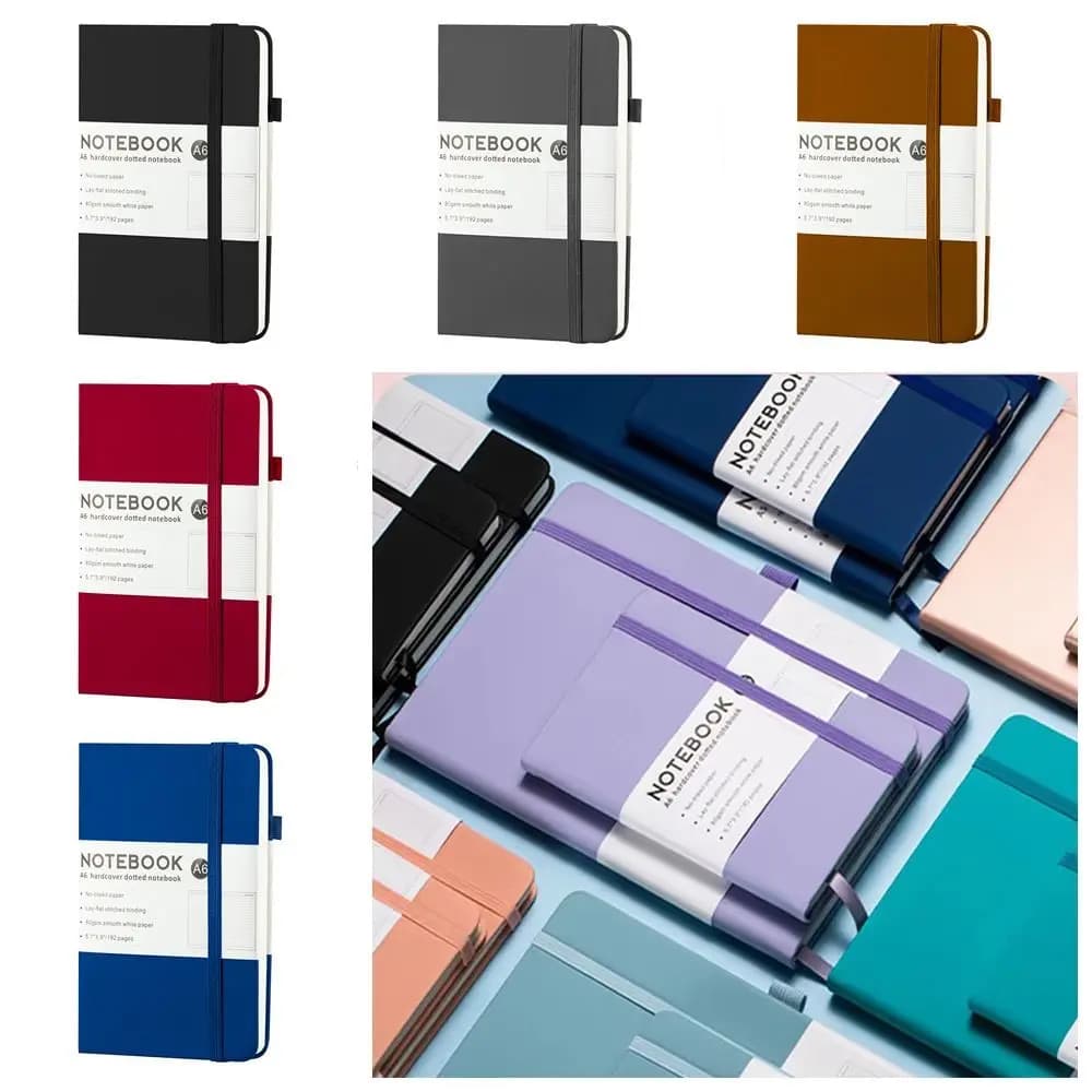 Taccuino A6 con Cinturino, Mini Agenda, Organizer, Diario, Blocco Note Tascabile, Blocco per Appunti Rinforzato