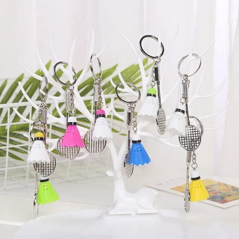 1PC Badminton portachiavi chiave auto souvenir sportivi ciondolo in lega portachiavi racchetta da Badminton