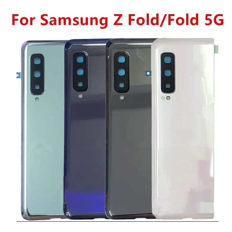 Fold 5G F907 Housing For Samsung Galaxy Z Fold F900 Glass Battery Back Cover Repair Replace Door Phone Rear Case + Camera Lens