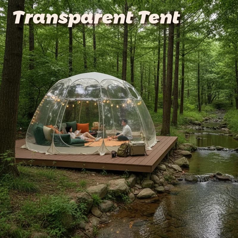 Grande tenda a bolle pop-up istantanea Resistente alle intemperie Igloo da esterno Oversize Camping Pod Patio Screen House Protezione dal freddo