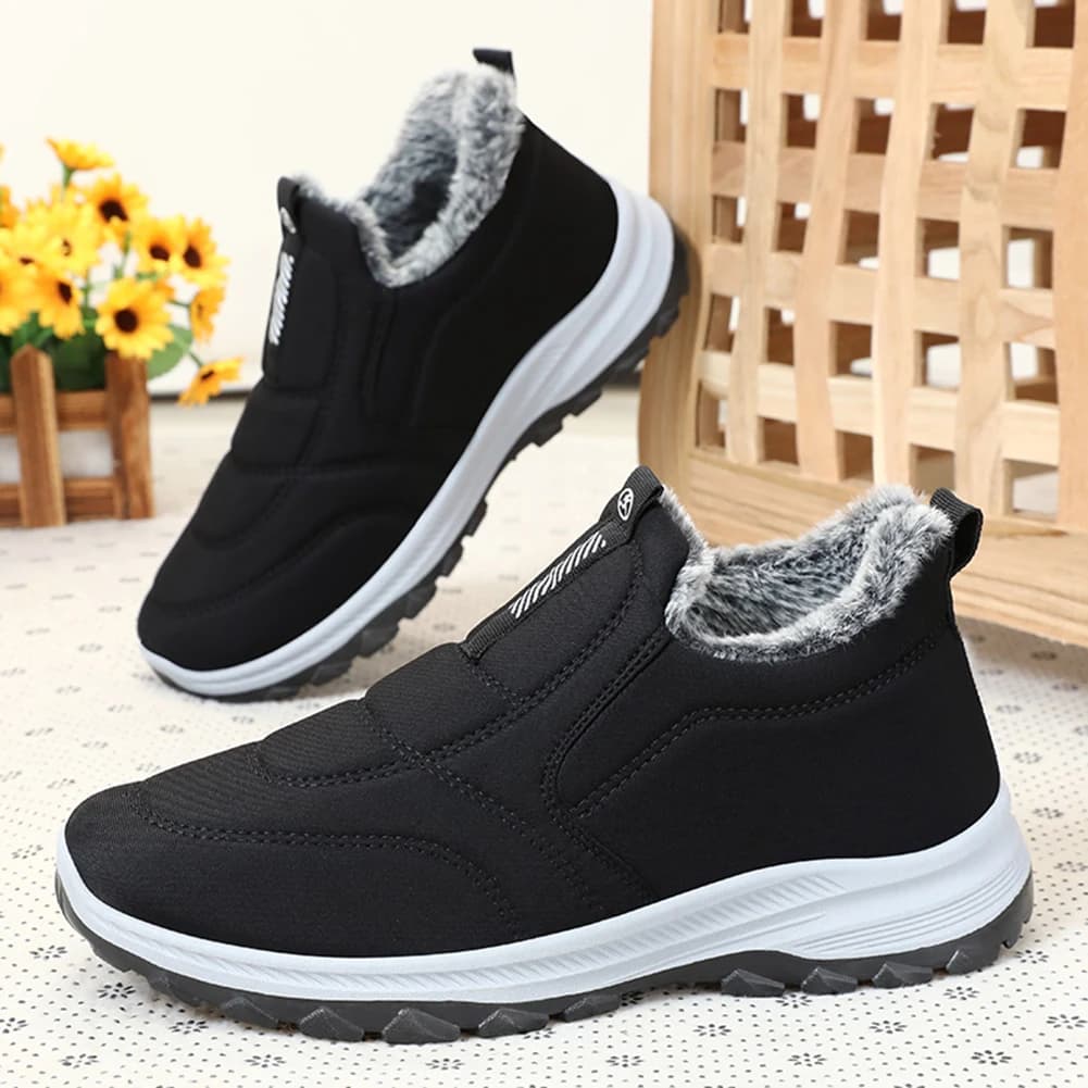 Stivali da neve da uomo Stivaletti termici leggeri Comode sneakers slip on Scarpe invernali in pelliccia spessa per escursioni in viaggio