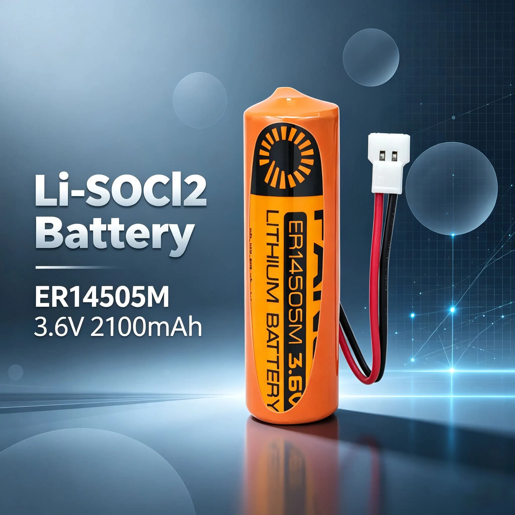 FANSO ER14505M 3.6V lithium battery 2100mAh, suitable for CNC machine controller, intelligent water meter, smoke detector