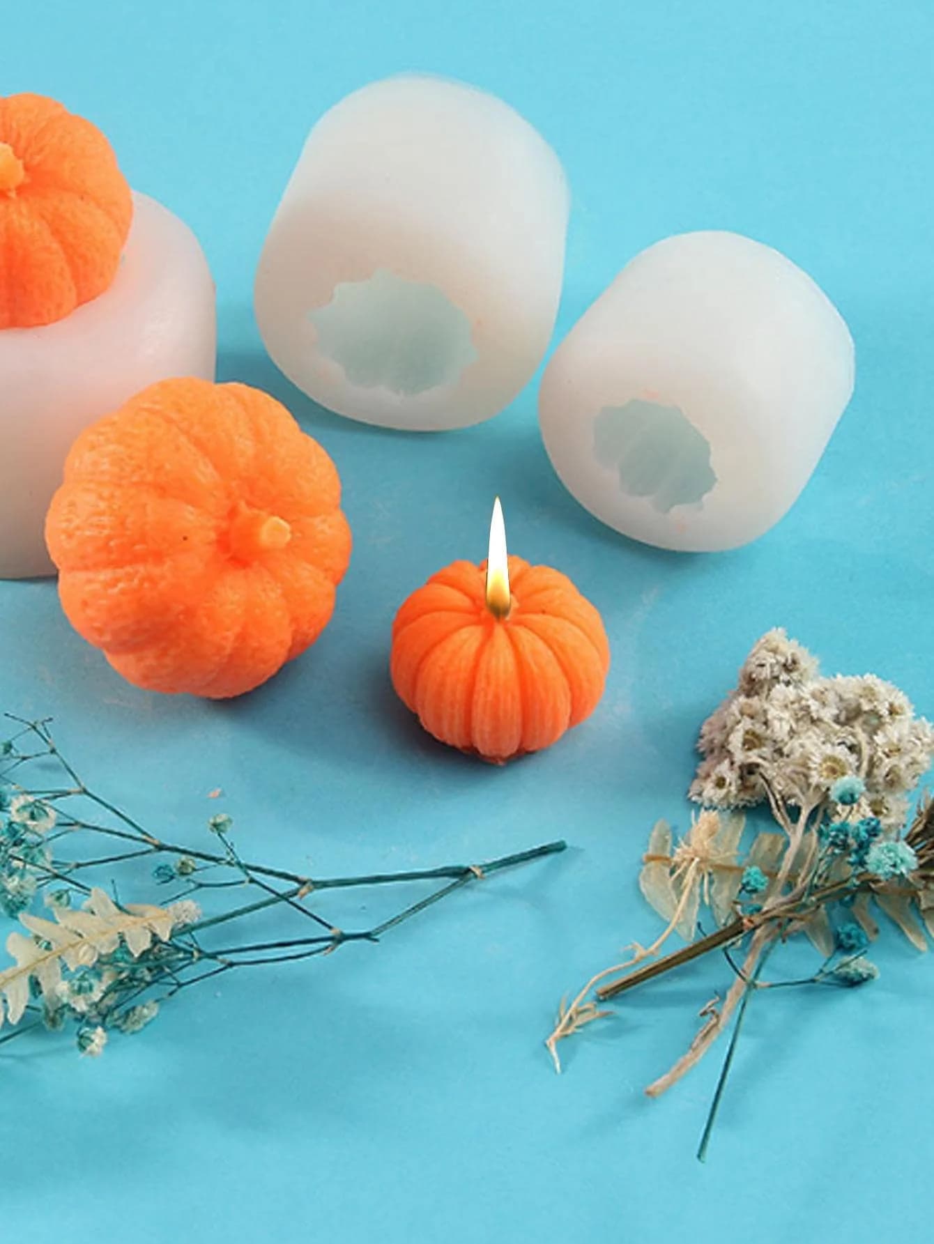 Stampo in Silicone a Forma di Zucca per Candele, Sapone, Cioccolato e Fudge Fai-da-Te