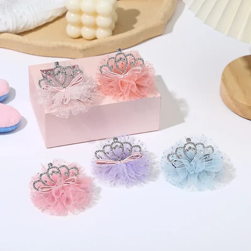 Mollette a corona per bambini Forcina a rete femminile Ragazza Piccola corona Parola Clip Clip per testa Il temperamento con strass non fa male ai capelli