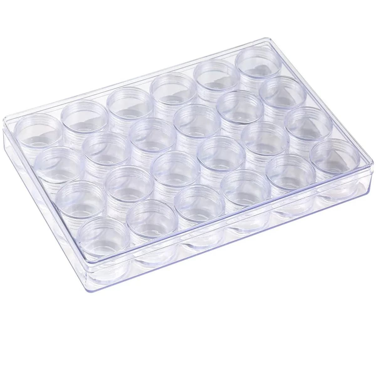Contenitore per pillole per cucire con perline per orecchini Scatola di plastica trasparente Scatola per riporre perline (set da 1 pezzo)