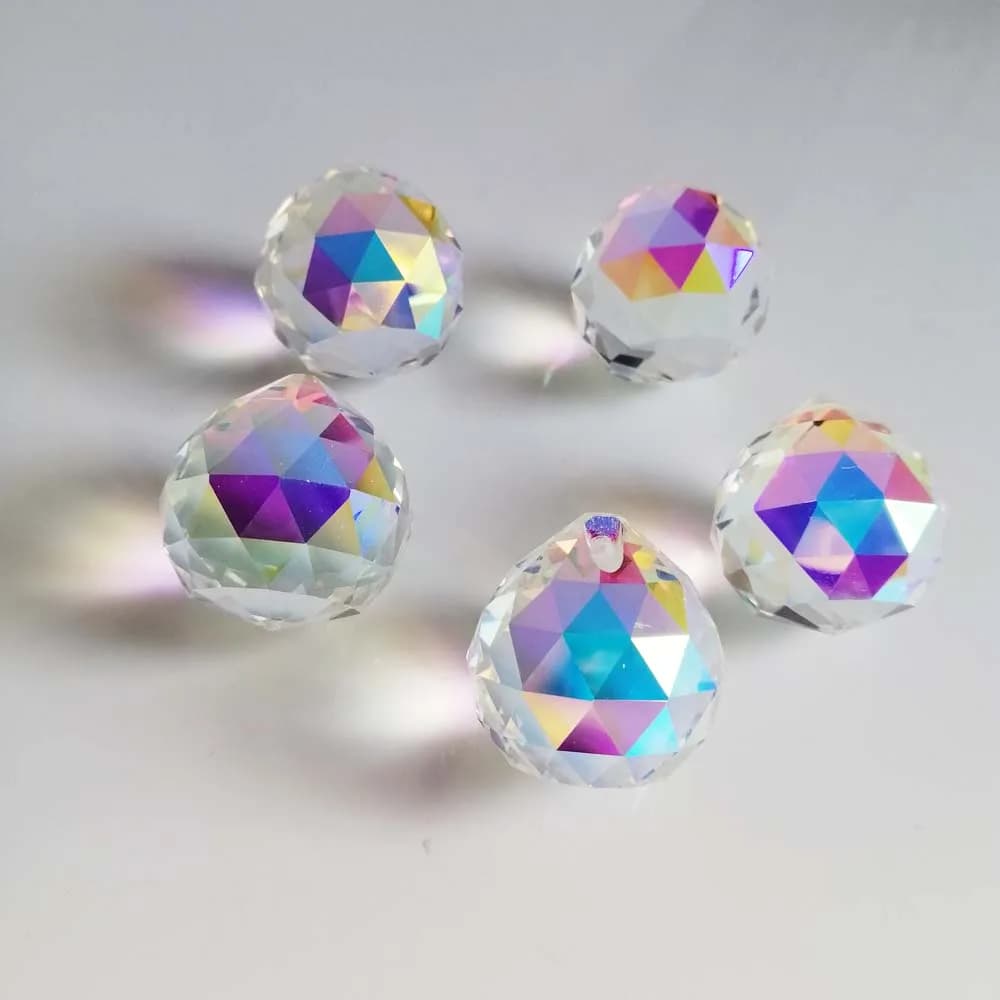 Camal 5PCS AB Color 25MM Crystal Dorp Ball Pendant prisma Suncatcher lampadario tenda originale Home Christmas Hanging Decor fai da te