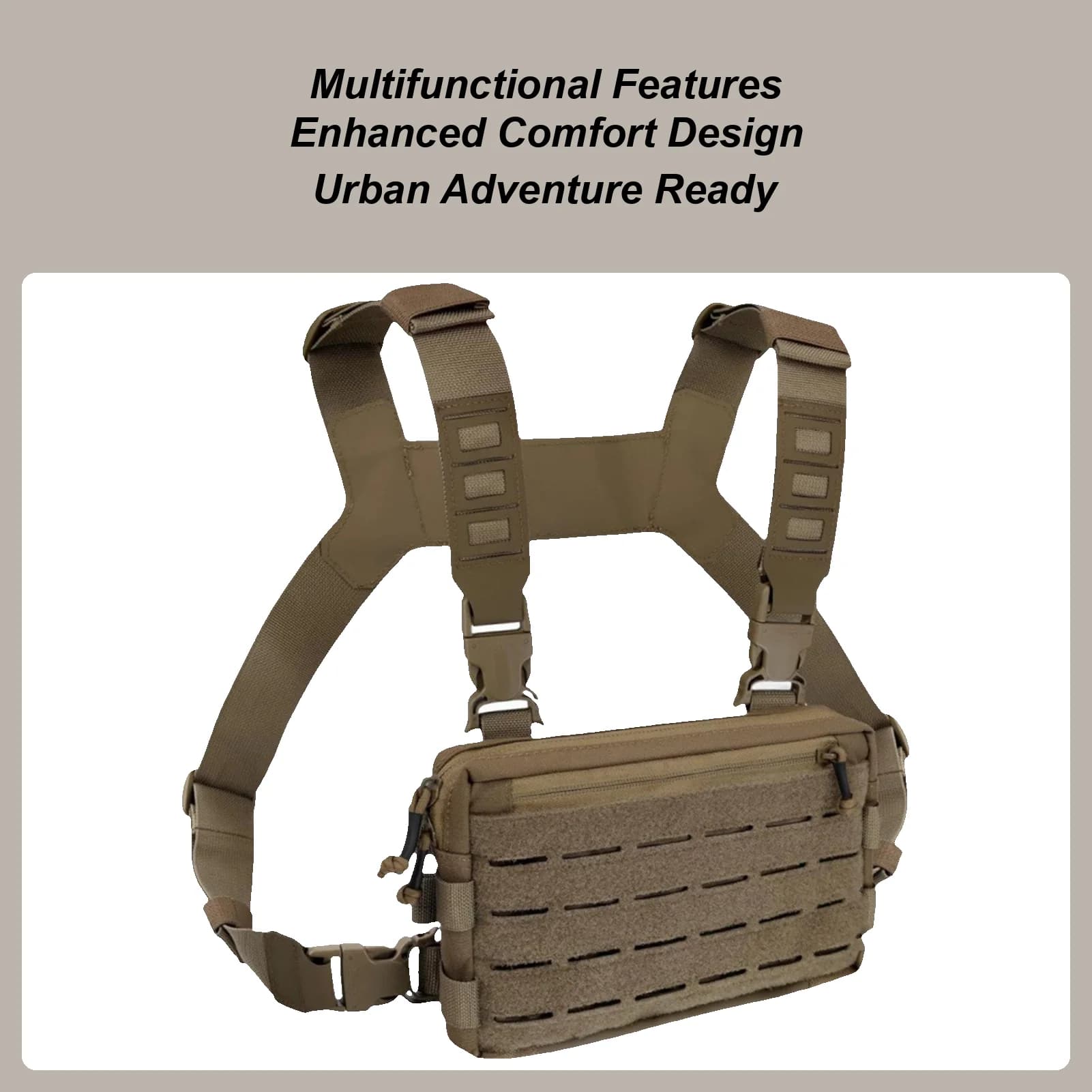 Men's chest bag Adjustable multifunctional chest bag Bag Travel equipment for water training Fitness cycling Walking