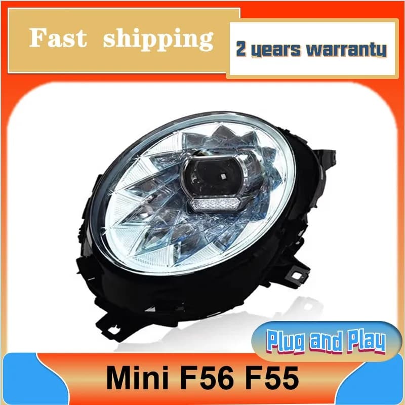 Fari per Mini F56 2014-2018, Stile Bentley per Mini Cooper F55, con DRL, Indicatori di Direzione, Luci Abbaglianti e Anabbaglianti, Proiettore L