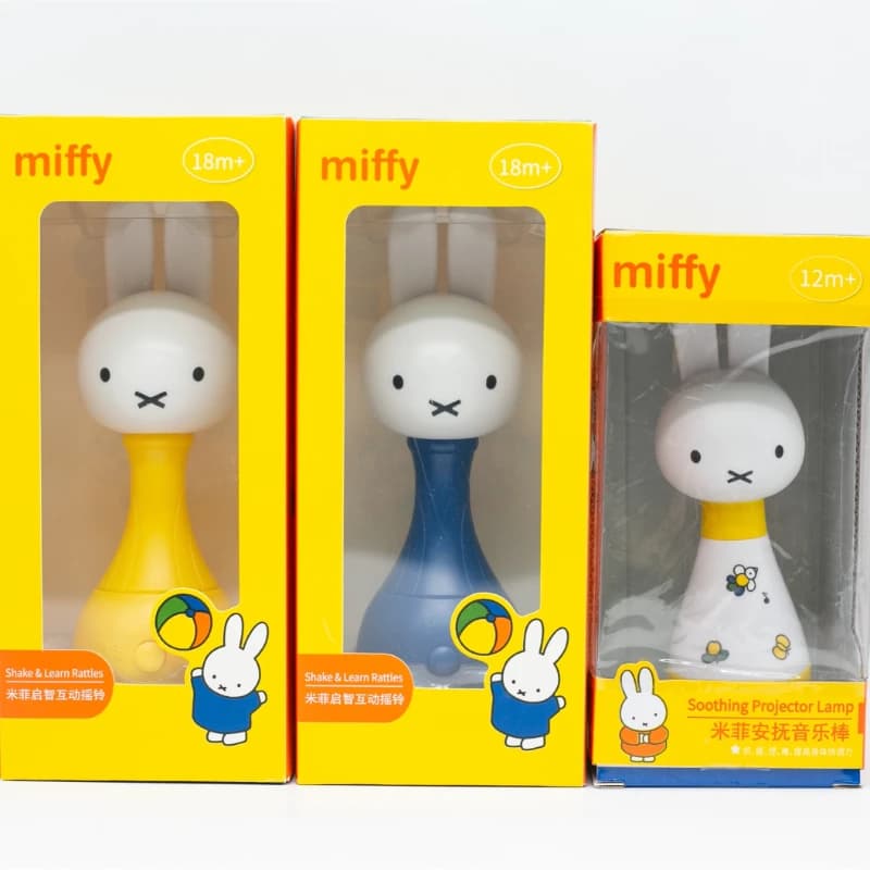 Giocattolo educativo con coniglietto Miffy per lo sviluppo della prima infanzia, bastoncino musicale rilassante, sostituisci la batteria da solo