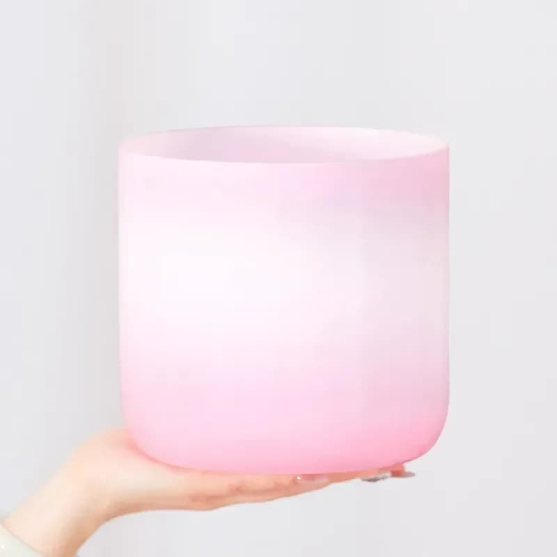 STAR LINKUP 6-7 Inch 432Hz Dream Pink Clear Quartz Crystal Singing Bowl, Sound Healing Yoga Meditation Instrument With Mallet