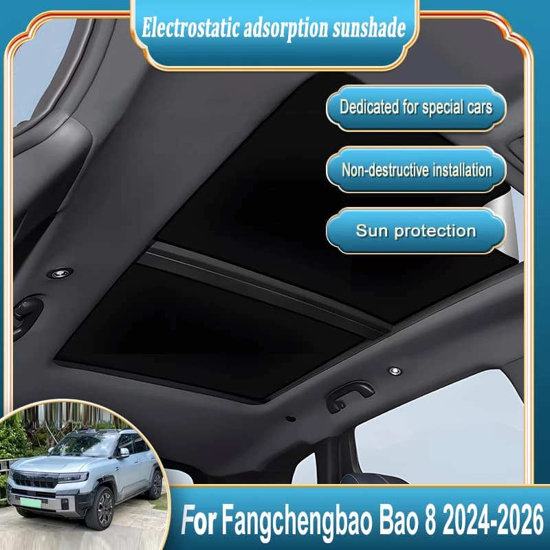 Per Fangchengbao Bao 8 Leopard 8 Denza B8 2024 2025 2026 Veicolo da campeggio Protezione solare Auto Elettrostatica Pelle scamosciata Parasole Parti di vetro
