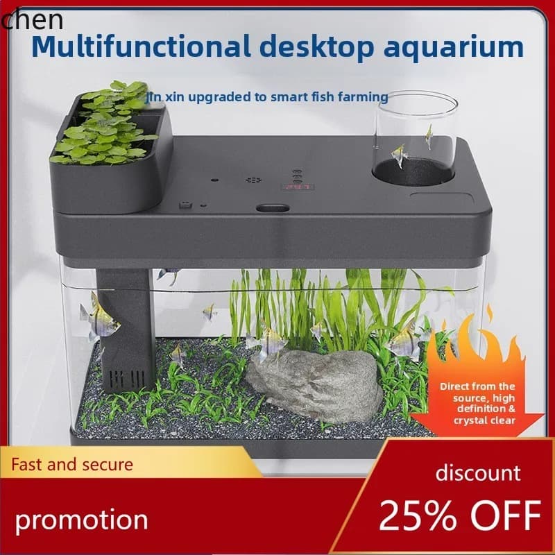 HT Smart Fish Tank Acquario Altoparlante Bluetooth Filtro desktop ecologico Ossigenazione Serbatoio paesaggistico integrato