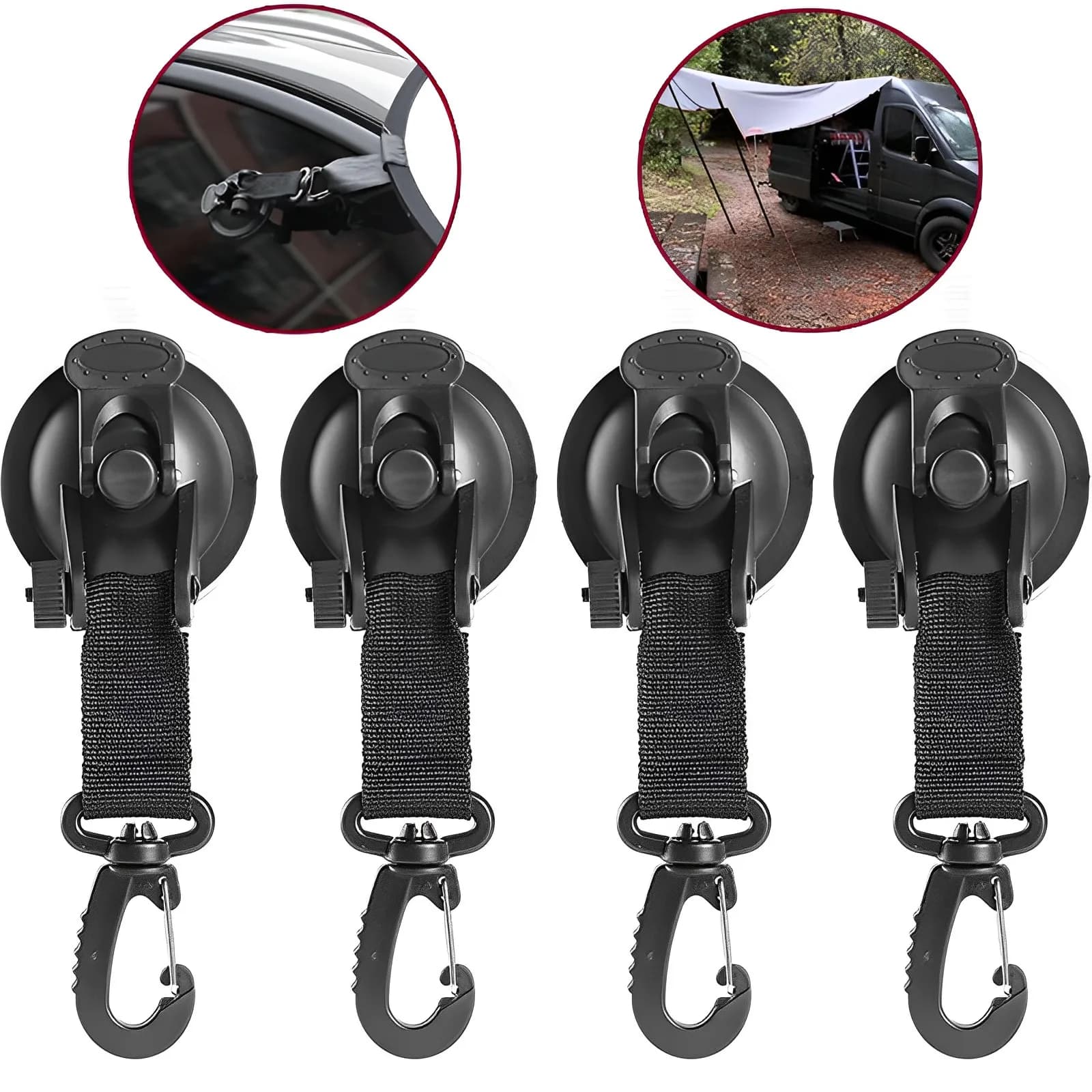 4 pezzi Auto camion tenda ventose fibbia rotonda triangolare laterale tenda ancore tenda da campeggio all'aperto gancio di fissaggio accessori Auto