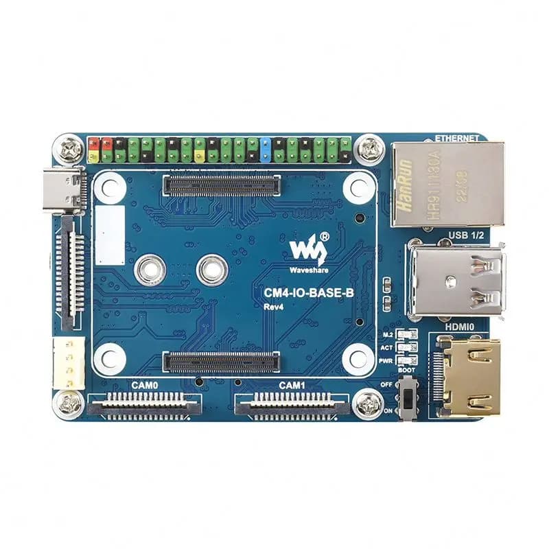 Raspberry Pi CM4 Expansion Board IO Interface Board Backboard 4K HD-MI RJ45 Ethernet Camera Interface, etc