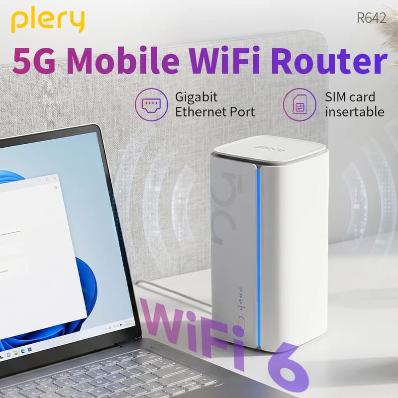 PLERY 5G Router 3000Mbps CPE Router WIFI6 Repeater Wifi Range Extender Wireless Modem Router Repeater Booster With Sim Card Slot