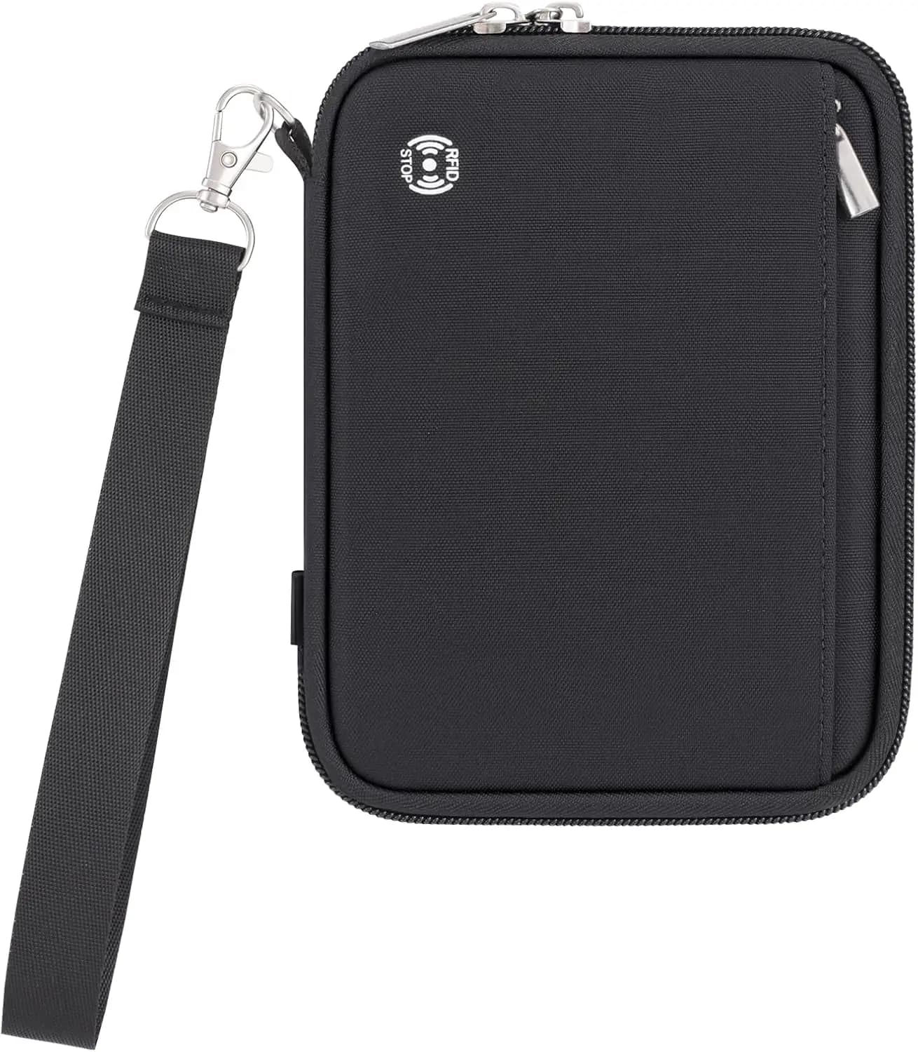 Porta Passaporti Familiare per 4 Persone con Blocco RFID, Organizzatore da Viaggio Leggero per Documenti e Carte, Nero